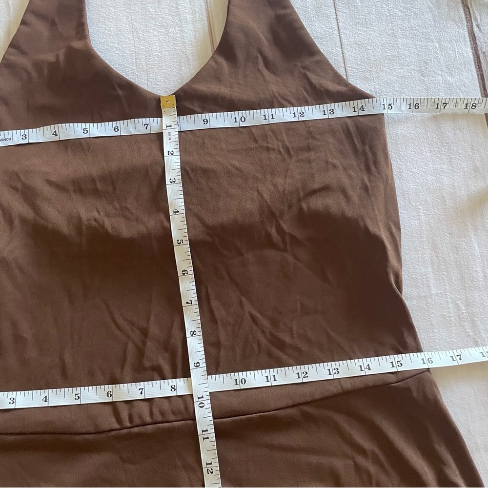 VTG Softwear by Mark Singer Halter Dress Womens M Brown Liquid Knit Chamonix USA - Picture 12 of 14